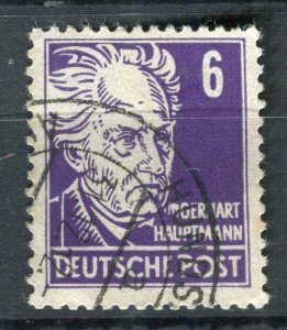 GERMANY; 1952-53 early Portraits issue fine used 6pf. value