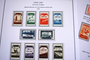 COLOR PRINTED CAPE JUBY 1916-1948 STAMP ALBUM PAGES (13 illustrated pages)