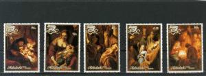 AITUTAKI 1988  CHRISTMAS PAINTINGS BY REMBRANDT SET OF 5 STAMPS MNH