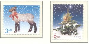 Estonia Sc  450-1 2002 Christmas stamp set mint NH