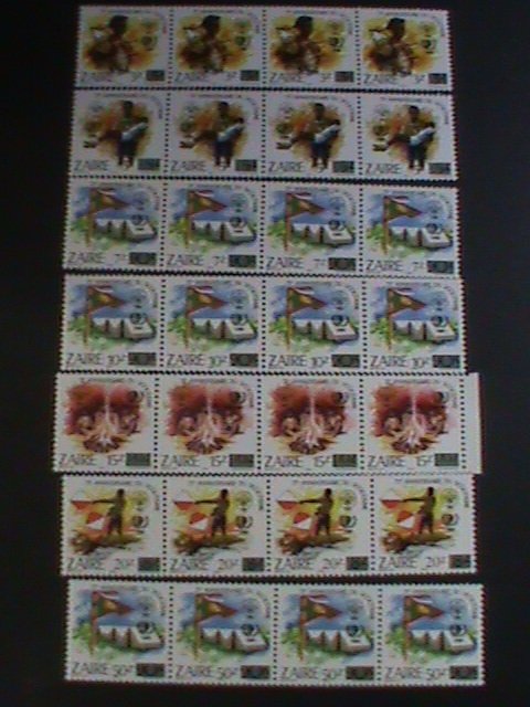 ZAIRE-1982-11207-1213 SCOUTING YEAR COMPLETE   MNH STRIPS OF 4 SETS-VERY FINE