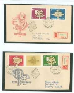 Hungary  1958 Two registered covers