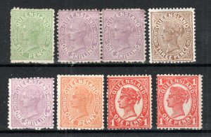 Australia - Queensland 1882-99 Queen Victoria values to 1s MH