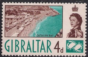 Gibraltar 1960 - 62 QE2 4d Catalan Bay MM SG 165 ( 945 ) 