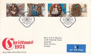 Great Britain 1974 FDC Sc #732-#735 Christmas Bethlehem Llandeilo