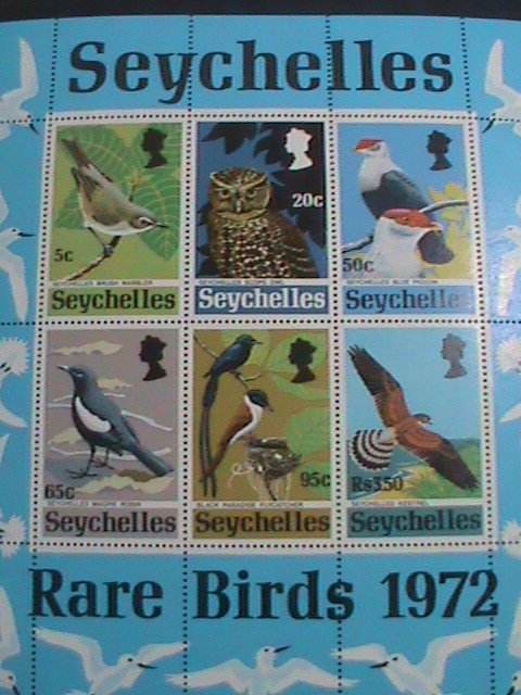 SEYCHELLES STAMP:1972-SC#304A  RARE BIRDS  MNH - S/S SHEET POST OFFICE FRESH