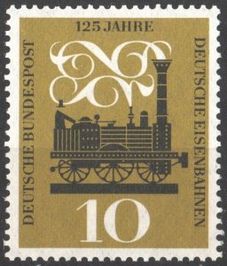 Germany: SC#822 10 Pf. First Steam Locomotive in Germany Adler (1960) MNH