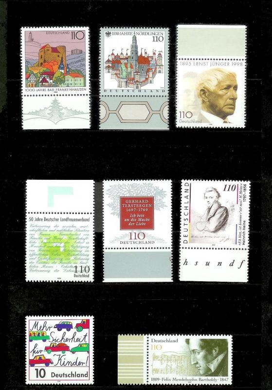 GERMANY 107 Different Mint Never Hinged Stamps Face Value=108DM+ (US$55+)