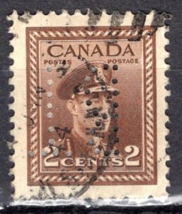 Canada; 1942: Sc. # 250: Used BT Perforated Single Stamp