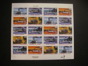 Scott 3095b, 32c Riverboats with Special Die Cut, MNH Complete Sheet, CV $180