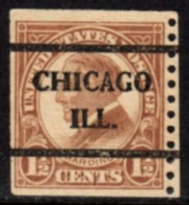 US Stamp #598xL42E - Warren G. Harding Regular Coil Issue 1923-9 Precancel