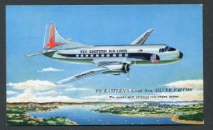 1957 EASTERN AIRLINES ADVERTISING POSTCARD ATLANTIC CITY, NJ TO WAKEFIELD, MA