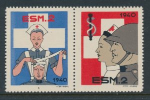 WWII Swiss Soldier Soldatenmarken Poster Stamp Mint Not Hinged (**) Pair