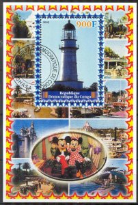 Congo 2005 W. Disney Lighthouses (2) S/S Used /CTO Cinderella