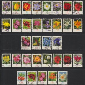 Germany, Used Flowers Definitives, Partial set, Sc. nos. 2307//3112