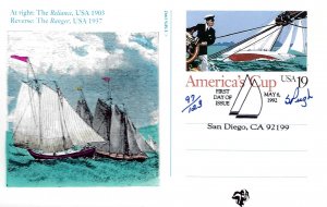 Pugh Designed/Painted America's Cup FDC...97 of 123 created!