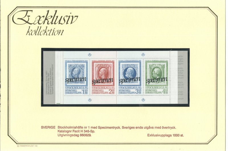 Sweden Specimen Bklts 1465a, 1504a, 1543a, 1588a, 1610a