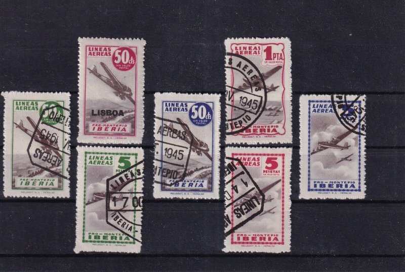 SA09 Spain and Portugal  Lineas Aereas Iberia Cinderella used stamps