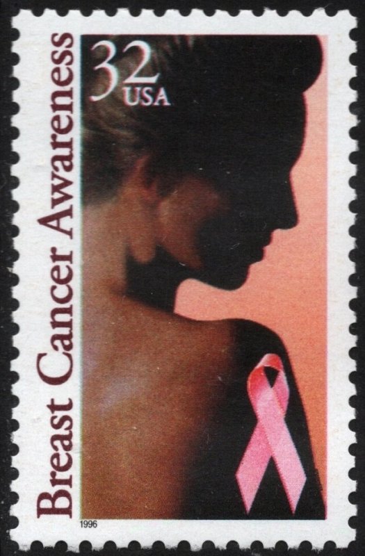 SC#3081 32¢ Breast Cancer Awareness Single (1996) MNH