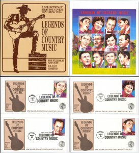St. Vincent Sc# 1976 MNH Sheets/12 + 4 FDC in folder 1994 Country Music
