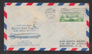 C18 FDC, 50c. Baby Zepp,  scv: $200, Free Insured Shipping;