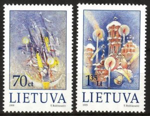 Lithuania 1999 Christmas set of 2 MNH