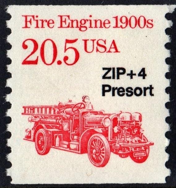 SC#2264 20.5¢ Fire Engine Coil Single (1988) MNH