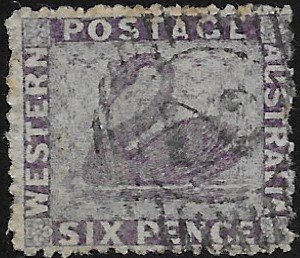 Australian States - Western Australia 28  1865 6 pence fine used