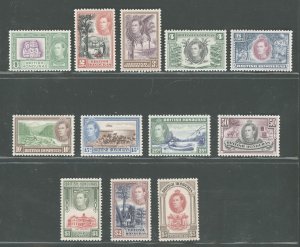 1938-47 British Honduras, Stanley Gibbons #150-61 - Complete 12 Value Series - G