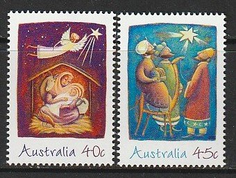 2002 Australia - Sc 2108-9 - MNH VF - 2 singles - Christmas