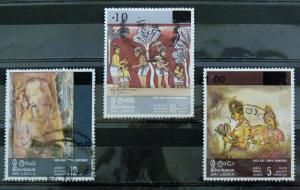 2156   Sri Lanka   Used, VF  # 538, 539, 540   Paintings      CV$ 21.00