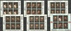 OZ0674 1967 YEMEN ART PAINTINGS REMBRANDT VAN RIJN !!! 6SH MNH