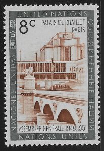 UN NY #78 8c Chaillot Palace, Paris MNH