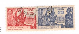 Martinique #186-187 Used - Stamp CAT VALUE $2.35