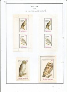 STAFFA - 1982 - Birds - Sheets - Mint Light Hinged - Private Issue