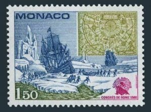 Monaco 1301,MNH.Michel 1486. Arctic Committee Congress,Ice Floes.Map,Walrus.