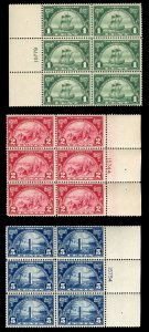 United States, 1910-30 #614-616 Cat$520, 1924 Huguenot-Walloon, set of three ...