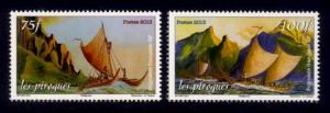 French Polynesia Sc# 1109-10 MNH Canoes
