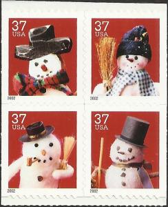 # 3688-3691 MINT NEVER HINGED SNOWMEN
