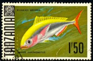 Tropical Fish, Caesio Xanthonotus, Tanzania SC#30 used