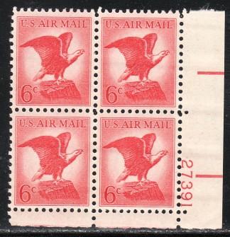 US Stamp #C67 MNH - 6c USA AirMail - Plate Block of 4