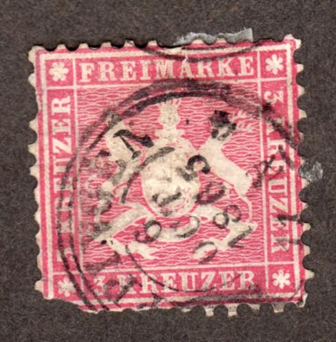 Wurttemberg Early Issue Single Used e!