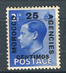 MOROCCO AGENCIES; 1936 early Ed VIII surcharged issue Mint hinged 25c.