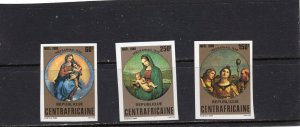 CENTRAL AFRICAN REPUBLIC 1980 CHRISTMAS PAINTINGS BY RAPHAEL SET OF 3 STAMPS MNH