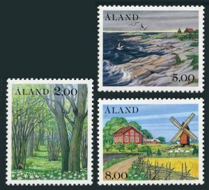 Finland-Aland 14, 18, 19, MNH. Mi 11-13. 1985 Landscapes. Forest, Farm, Windmill