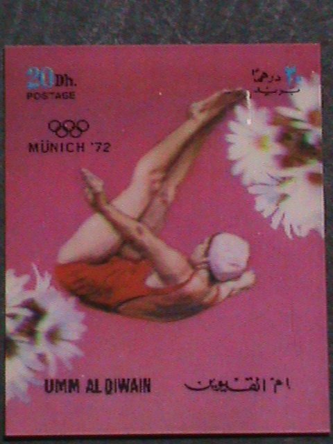 ​UM-AL QIWAIN STAMP-1972- OLYMPIC GAME MUNICH'72 - AIRMAIL- 3-D STAMP MNH #1