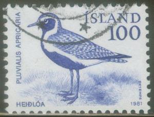 Iceland - 1981 - Scott # 544 - used - Bird Plover