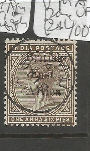 British East Africa On India SG 51 Inverted V For A in Opt VFU (6cpq)