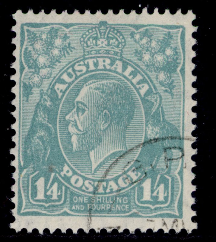 AUSTRALIA GV SG131, 1s 4d turquoise, FINE USED.