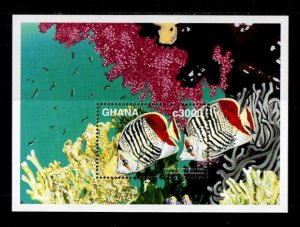 Ghana 1997 - Crown Butterfly Fish - Souvenir Stamp Sheet - Scott #1957 - MNH